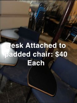 Wood Desk W Padded Chair