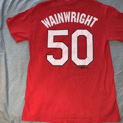 Majestic’s Adam Wainwright (St. Louis Cardinals) Red Shirt; Men’s Medium