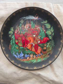 Vintage 1988 USSR Russian Palekh Collector Plate – Ruslan & Ludmila