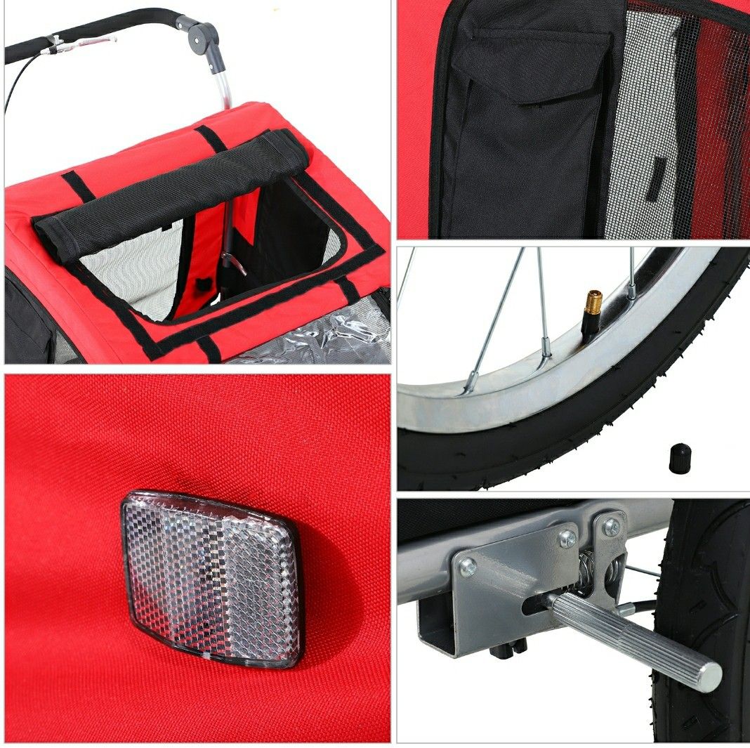 Aosom Elite Pet Dog Bike Trailer Bicycle Trailer Stroller Jogger w/ Suspension