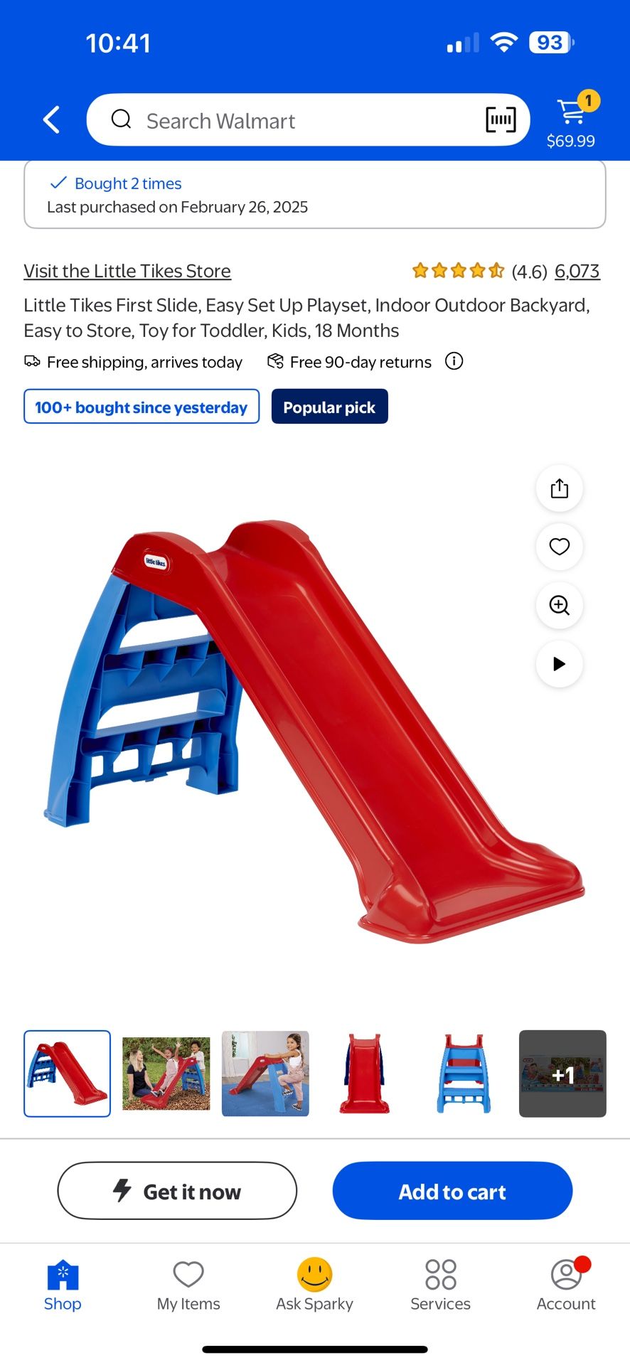 Little Tikes First Slide, Easy Set Up Playset, Indoor Outdoor Backyard, Easy to Store, Toy for Toddler, Kids, 18 Months