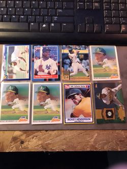 Rickey Henderson assorted baseball cards