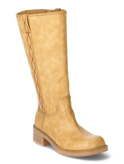 New No Boundaries Women’s Knee-High Boots Size 12W – Tan