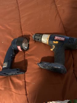 Ryobi flash light and drill