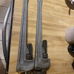 Ridged 24” aluminum pipe wrenches both for $100 firm in n Lakeland 