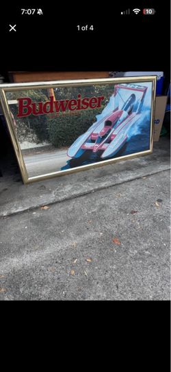 1992 MISS BUDWEISER SPEEDBOAT MIRROR LARGE 51"X27