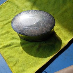 Silver Plated Hinged Oval Trinket Box