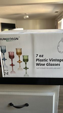 Plastic vintage wine glasses