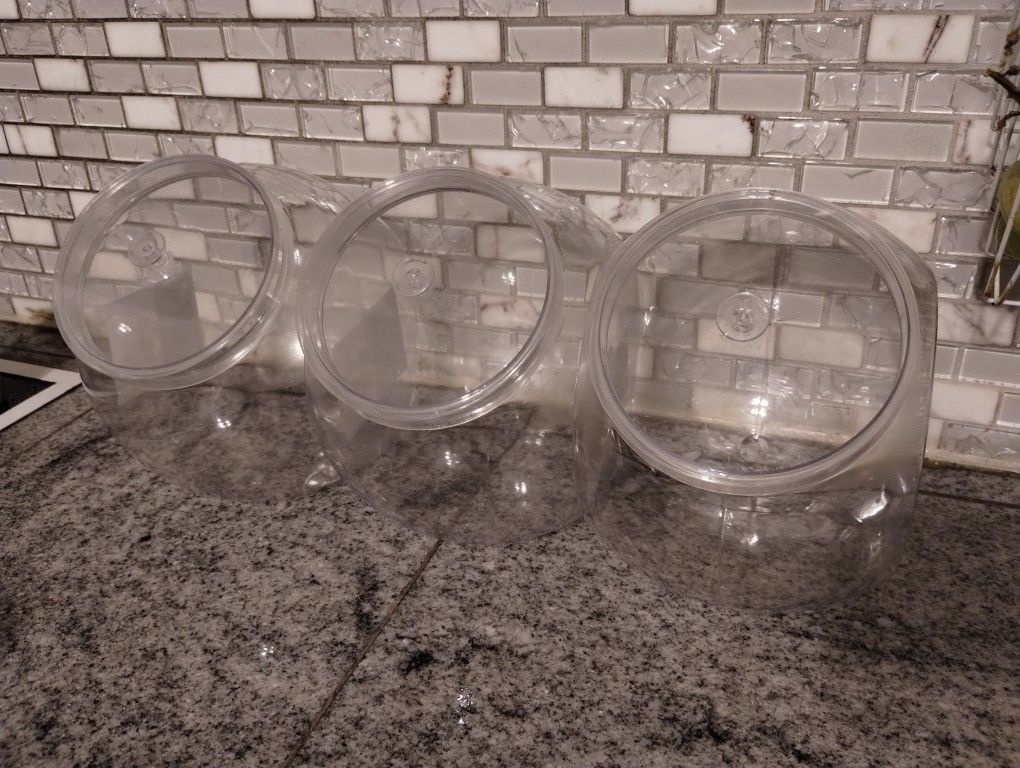 3 Large Acrylic Candy Jars