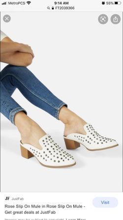 JustFab Slip On Studded Mule BRAND NEW! Never Worn