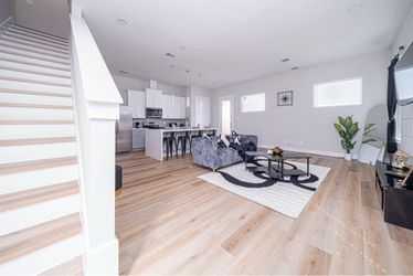 Modern Gray Sofa & Black and White Area Rug Set