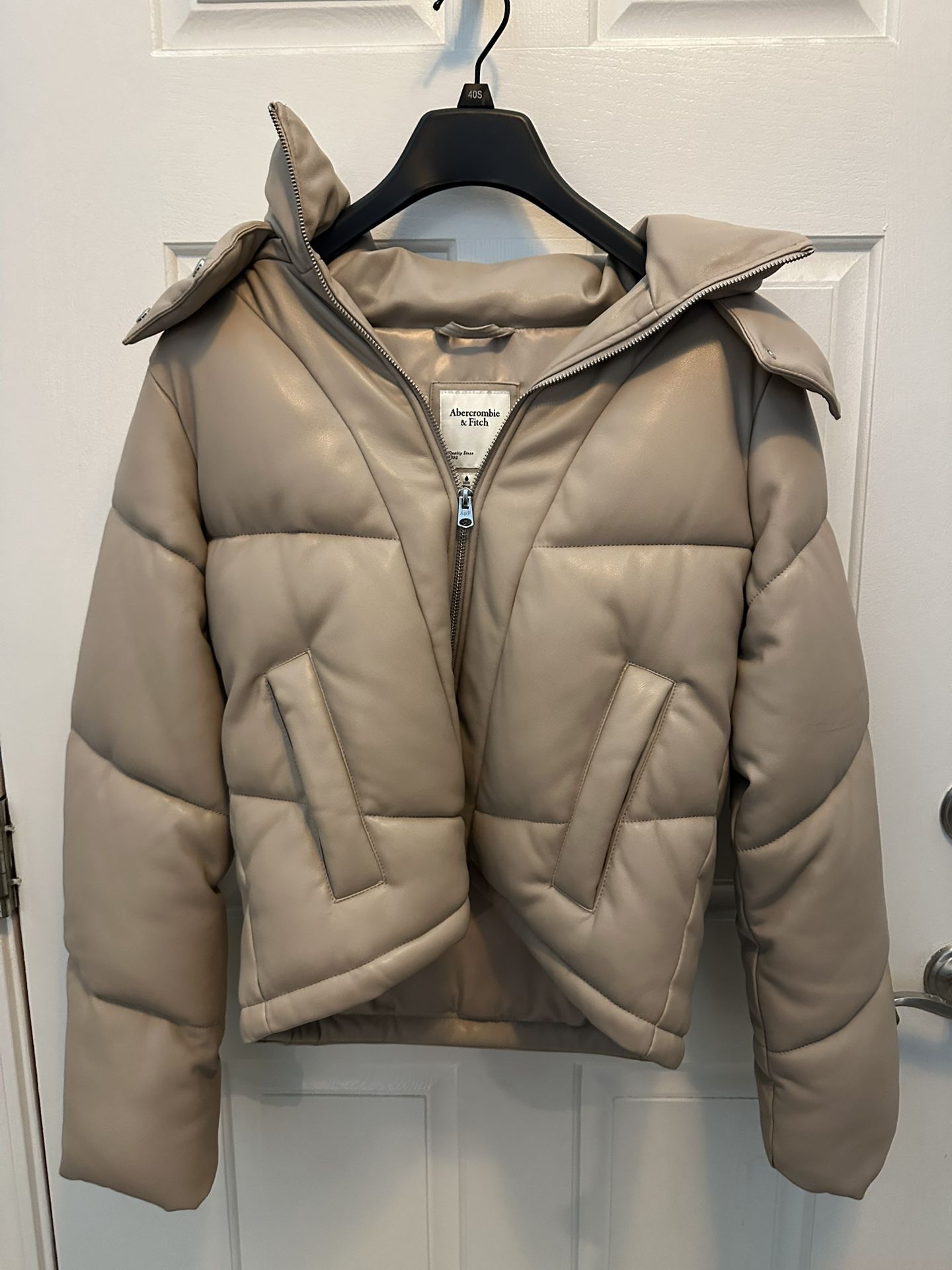 Abercrombie & Fitch Leather Puffer Jacket