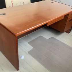 Wood Desk Cherry With Drawers 36”x72”  New! Sale!
