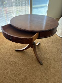 Round mahogany table