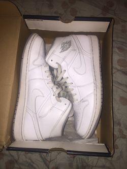 Hightop all white Jordan 1s