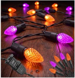 Halloween LED String Lights Orange and Purple