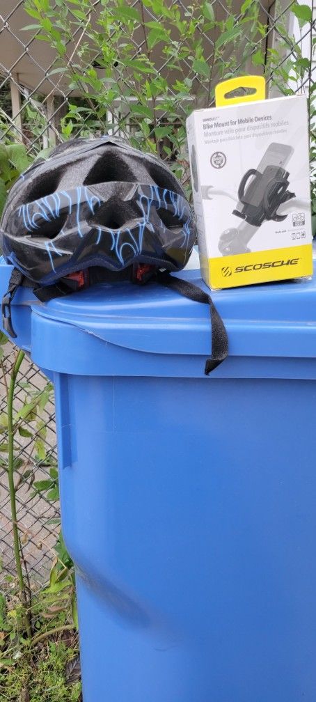 Kids Bike Helmet ( With Flashing Lights) And Bike Cell Phone Holder