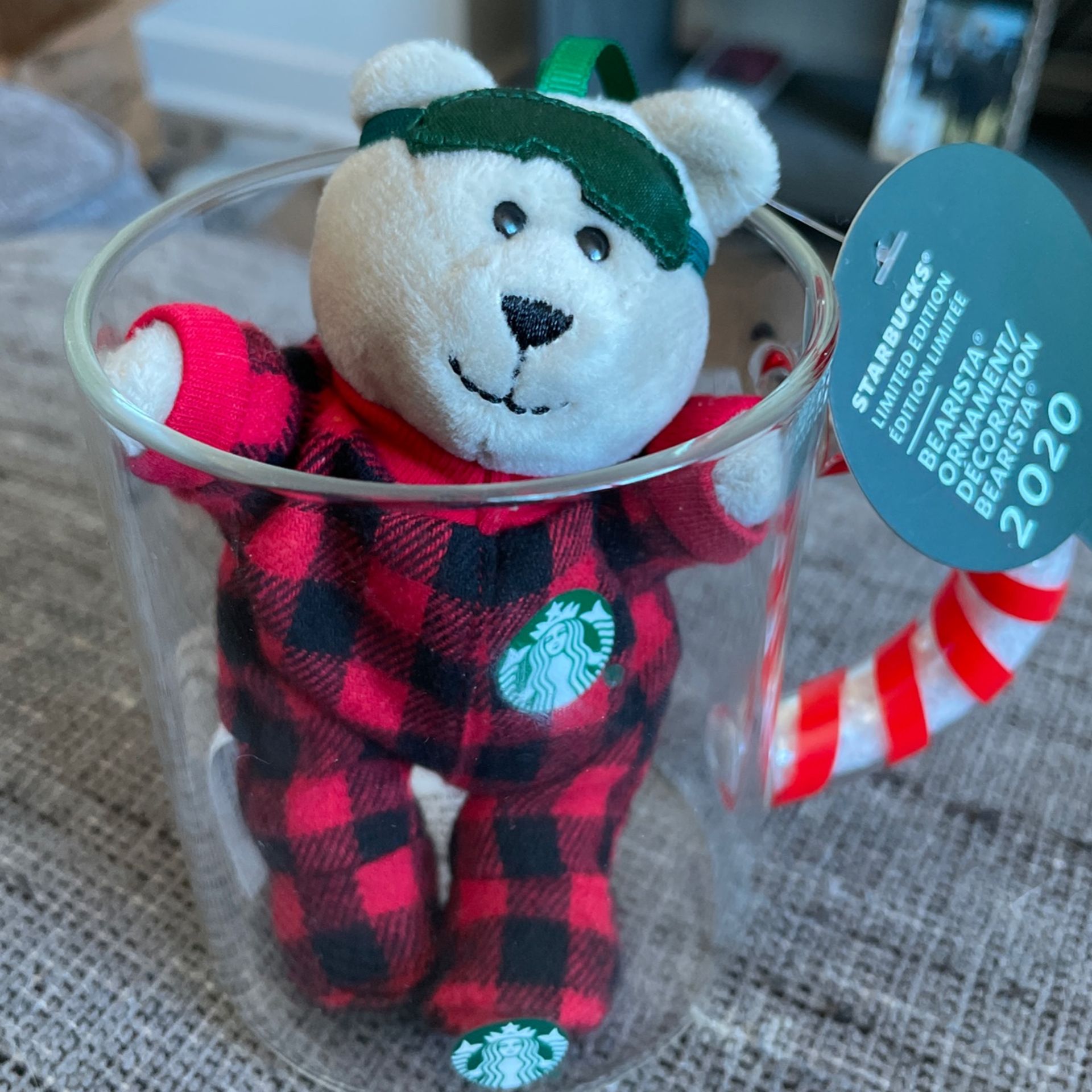 Starbucks Candy Cane Mug And Bearista Bear