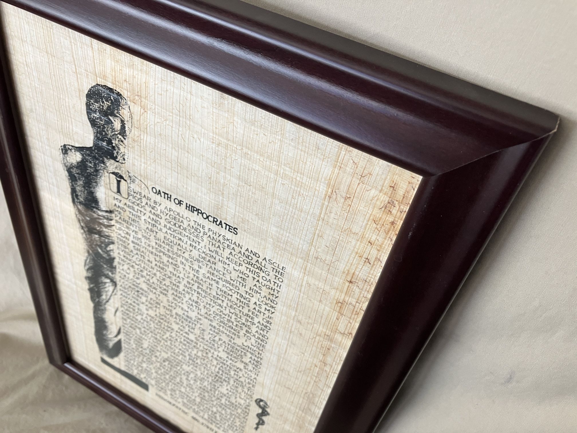 Framed ‘Oath of Hippocrates’