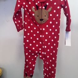 Carter’s Reindeer Footed Fleece Pajamas – 18 Months (Brand New w/ Tags)