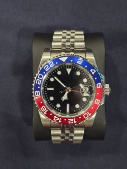 Mens Luxury Stainless Steel Watch Black Dial