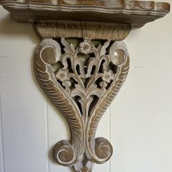 Ornate White Wooden Shelf