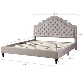 Queen bed frame with headboard