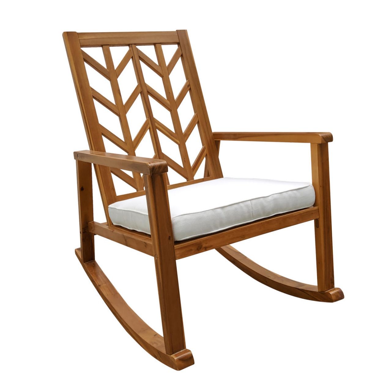 Outdoor Acacia Rocking Chair with Cushion 2 Available 