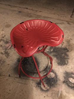 Red tractor seat stool