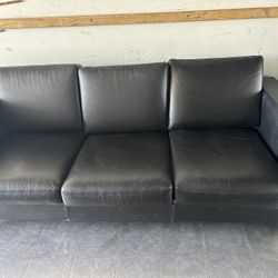 Like New Black Leather Couch