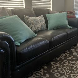 Beautiful Dark Gray Leather Sofa!!