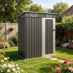 🔥new inbox🔥5x3 FT Outdoor Storage Shed, Metal Garden Shed with Lockable Door