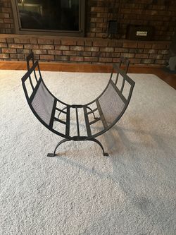 Folding steel wood rack/ tote