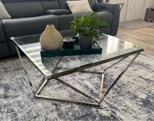 Glass and Chrome Coffee Table