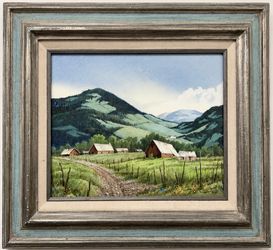 Larry Bradley Lane Original Watercolor Rocky Mountain Dave charles Partridge era