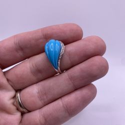 Turquoise & Gold Ring (0.16 C.t) Certified!