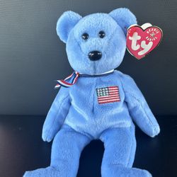 RARE Retired TY Beanie Baby AMERICA With Tag Errors (see Description) 9/11 Bear