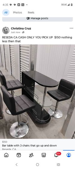 3 high chairs n small bar table for sale