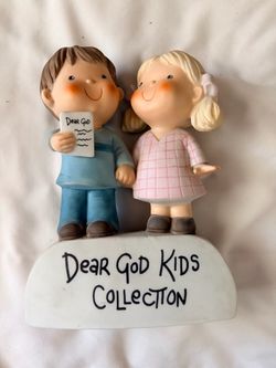 Vintage Enesco Dear God Kids Collection Figurine Boy & Girl 1982  Inspirational by Artist Annie Fitzgerald