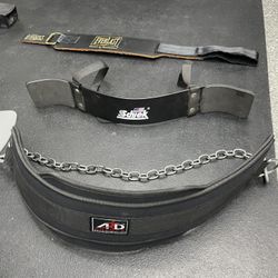 Gym equipment - Bicep arm blaster, weight plate belt, Medium  28”-36” lifting belt.