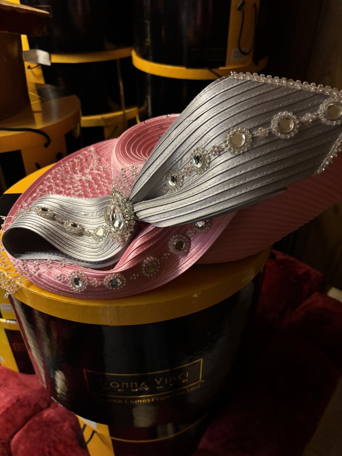 Pink And Gray Hat