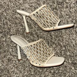 Cream And Rhinestone Zara Heels