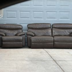 GENUINE LEATHER  SOFA SET COUCH AND CHAIR  CAN DELIVER FOR A FEE