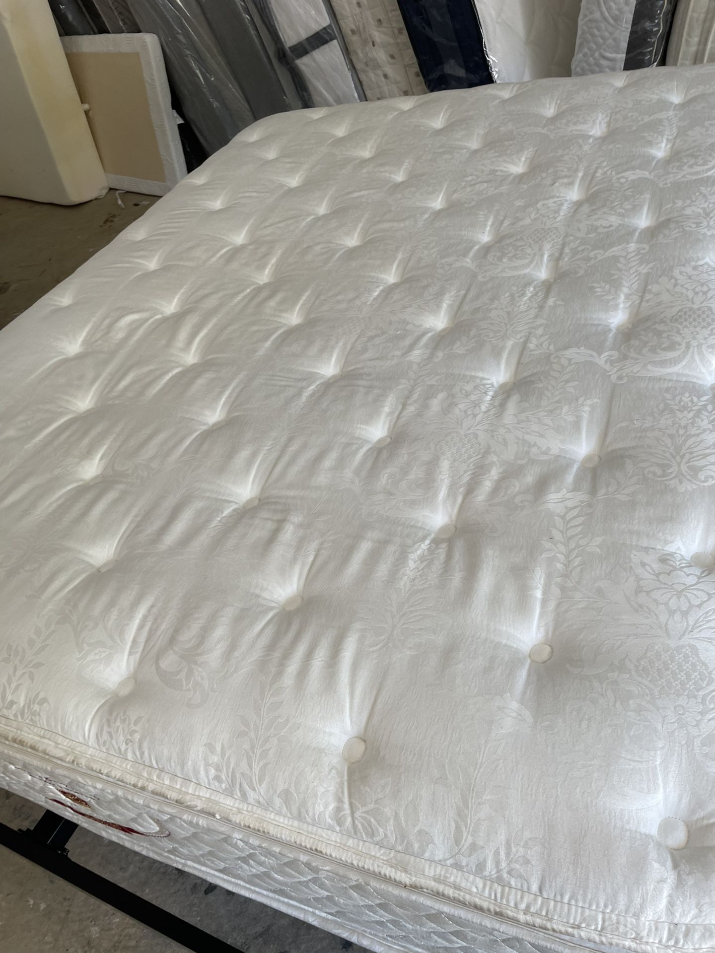 Clean queen size Stearns and Foster double pillow top mattress for Sale