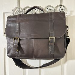 Samsonite® Leather Messenger Bag - Brown