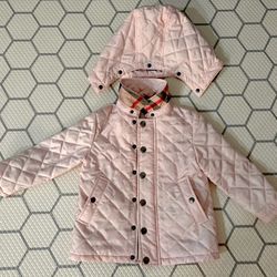 Burberry Girls Pink Quilted Jacket