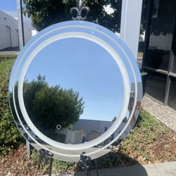 BATHROOM MIRROR - 30” LED Round Touch Button Bathroom Mirror with Switchable Color LED 