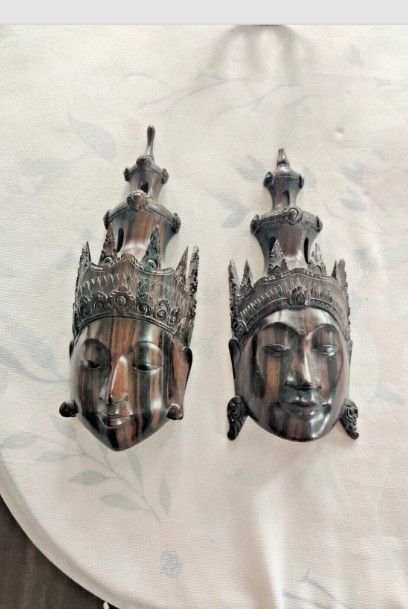 Pair Of Balinese Asian Masks