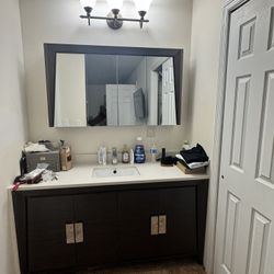 60” Bathroom vanity With 50” Medicine cabinet with mirror