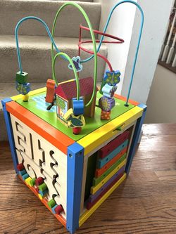 Large Wooden Bead Maze Cube 